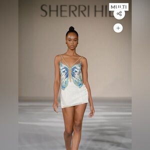 Sherri Hill embellished butterfly white dress 55075
